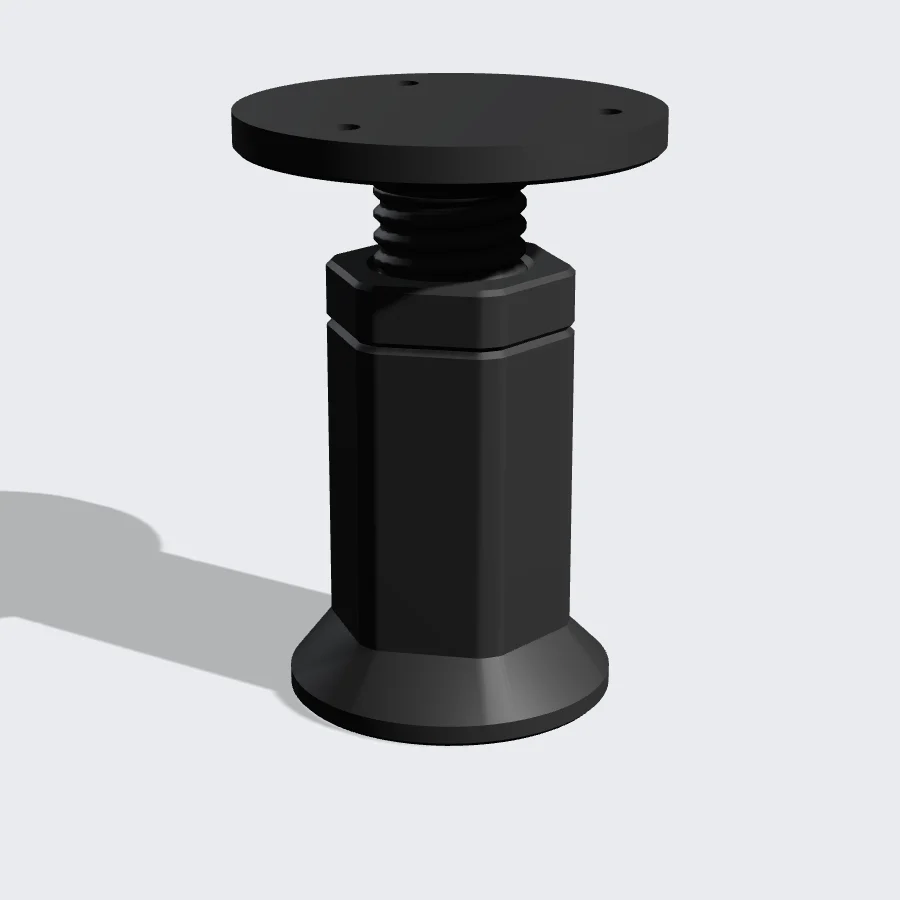 Verstelbare stelvoet op maat met contramoer, 3D-geprint in PETG
